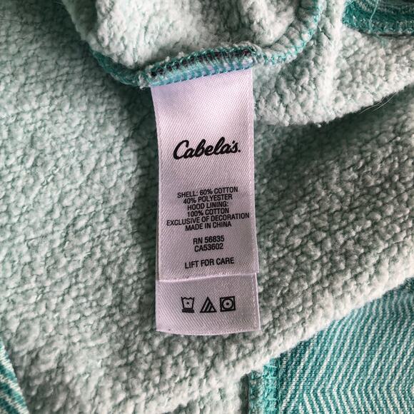 Cabela’s Embroidered Logo Hoodie Womens Small Teal Fleece Lined Gorpcore Outdoor - Picture 4 of 9